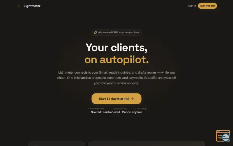 Screenshot of Darkroom — AI CRM for Photographers