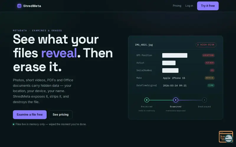 Screenshot of ShredMeta
