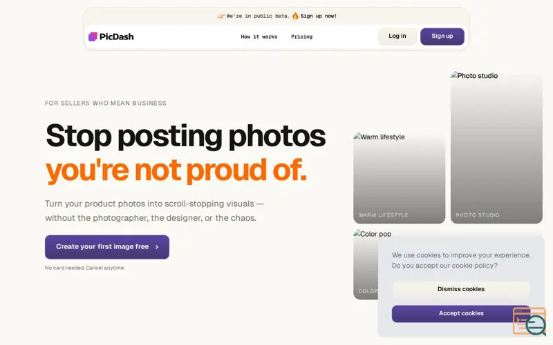Screenshot of PicDash