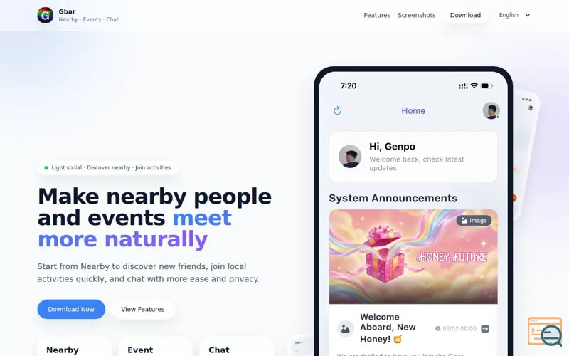 Screenshot of GBar
