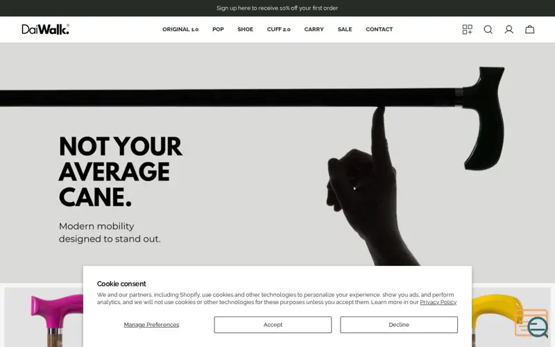 Screenshot of DaiWalk, a launch using HostedEmail