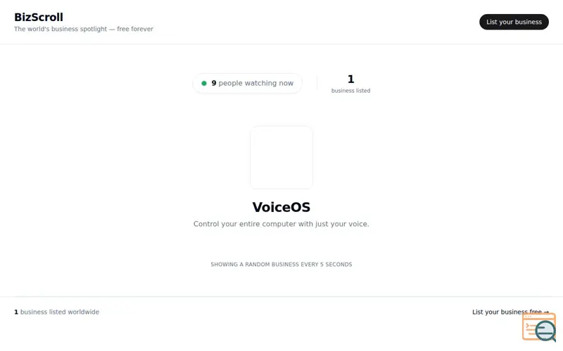 Screenshot of BizScroll