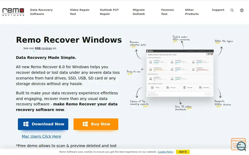 Screenshot of Remo Recover Windows