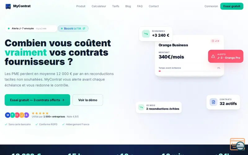 Screenshot of MyContrat