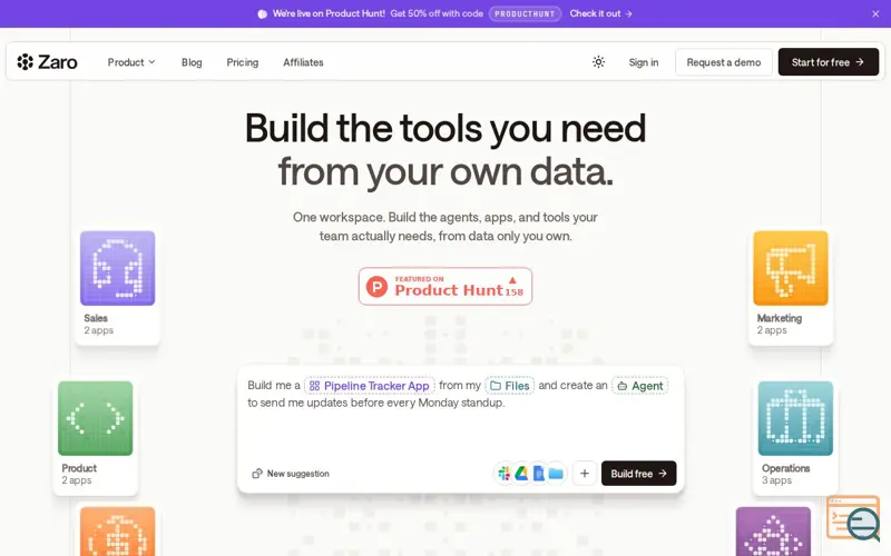 Screenshot of Zaro