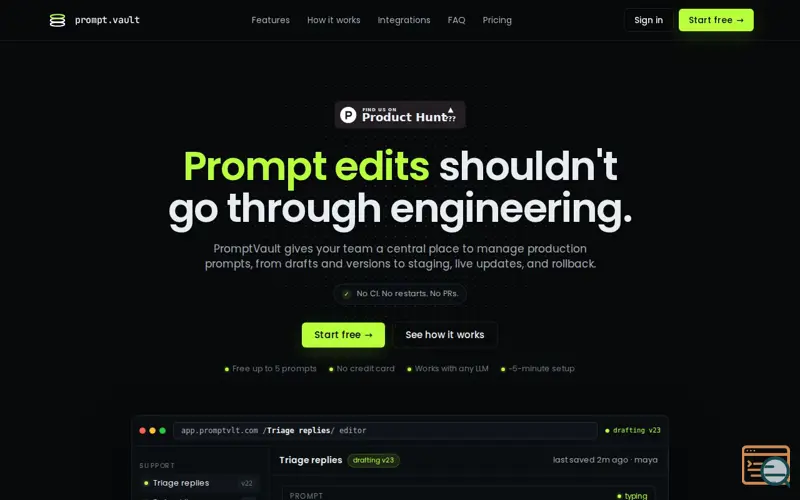 Screenshot of PromptVault