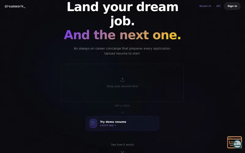 Screenshot of Dreamwork