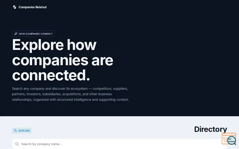 Screenshot of Companies Related