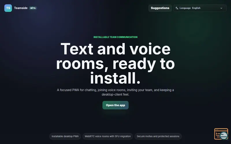 Screenshot of Teamside