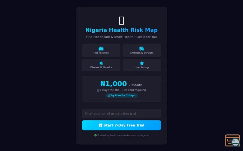 Screenshot of Health Risk Map Nigeria