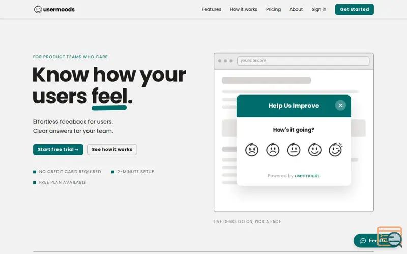 Screenshot of Usermoods