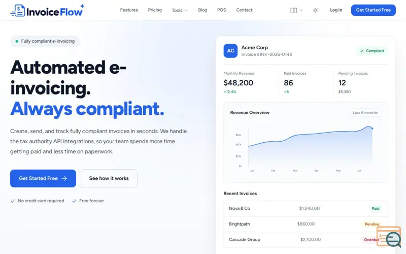 Screenshot of InvoiceeFlow