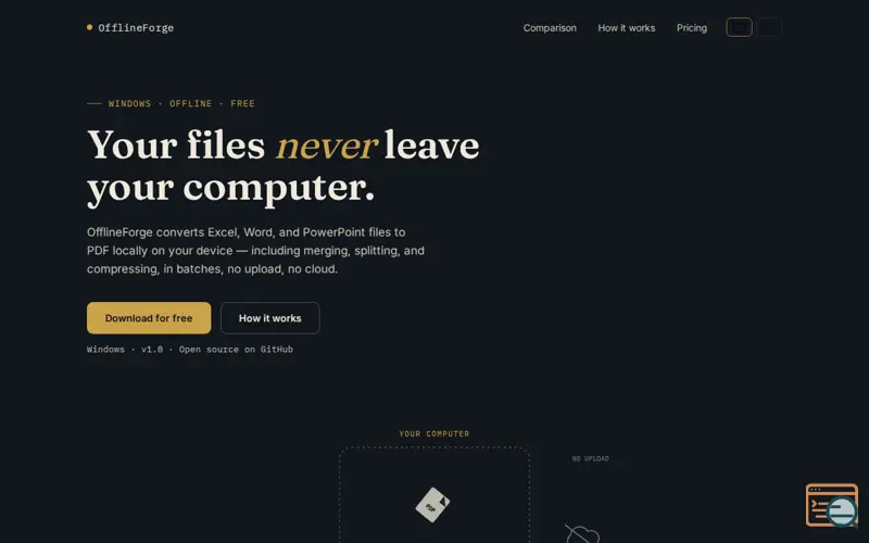 Screenshot of OfflineForge — Convert files