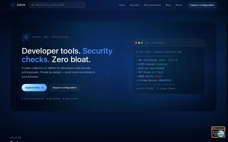 Screenshot of SAVR