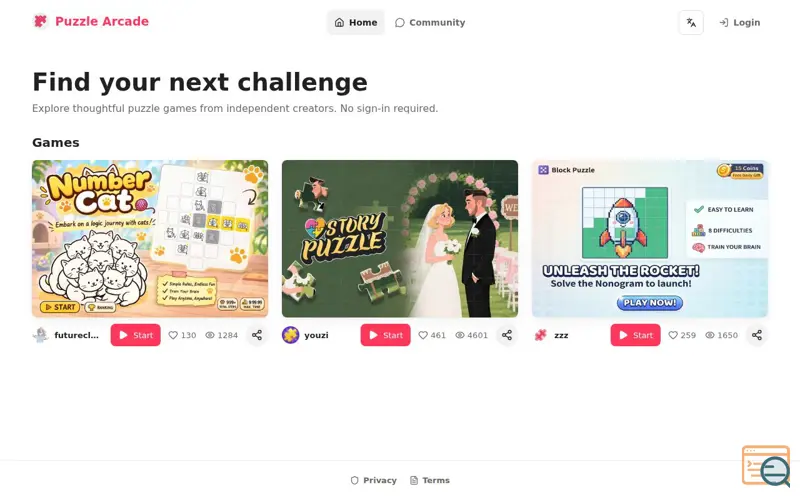 Screenshot of Puzzle Arcade