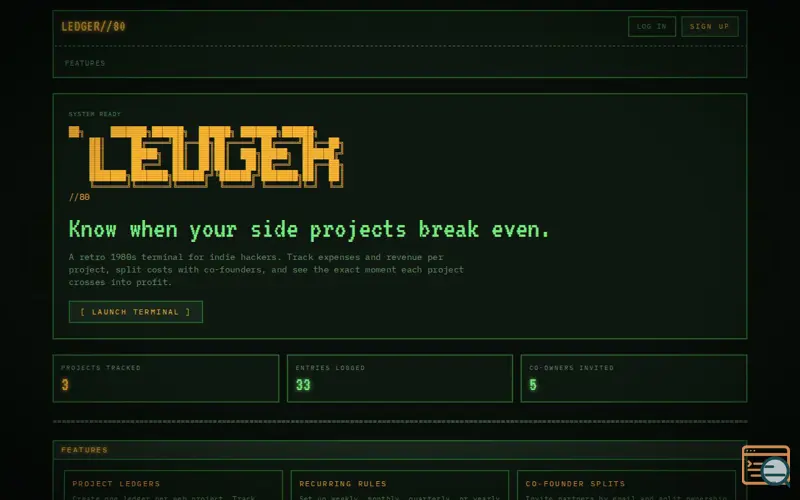 Screenshot of LEDGER//80