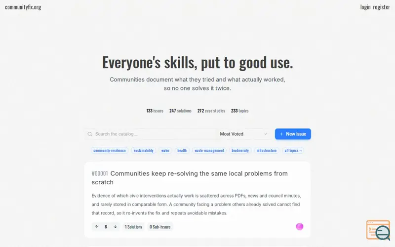 Screenshot of Communityfix