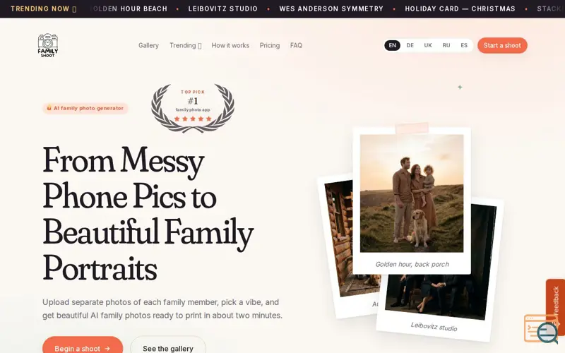 Screenshot of FamilyShoot