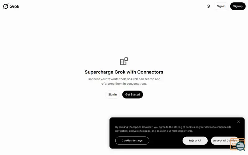 Screenshot of Grok Connectors, a launch using Microsoft Entra ID