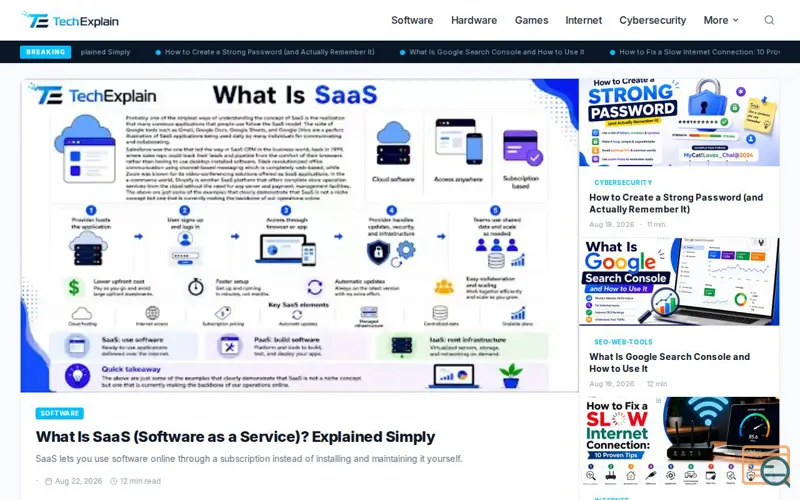 Screenshot of TechExplain
