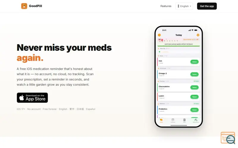 Screenshot of GoodPill