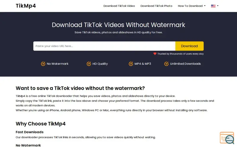 Screenshot of TikMp4