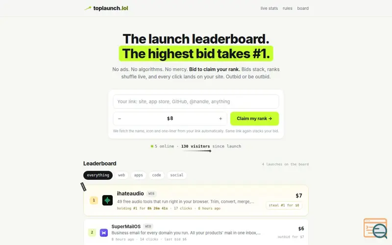 Screenshot of Toplaunch.lol