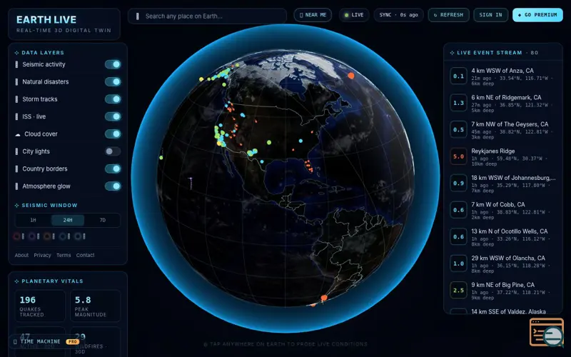 Screenshot of Earth Live