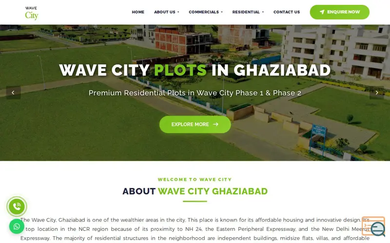 Screenshot of Wave City Ghaziabad, a launch using Embla Carousel