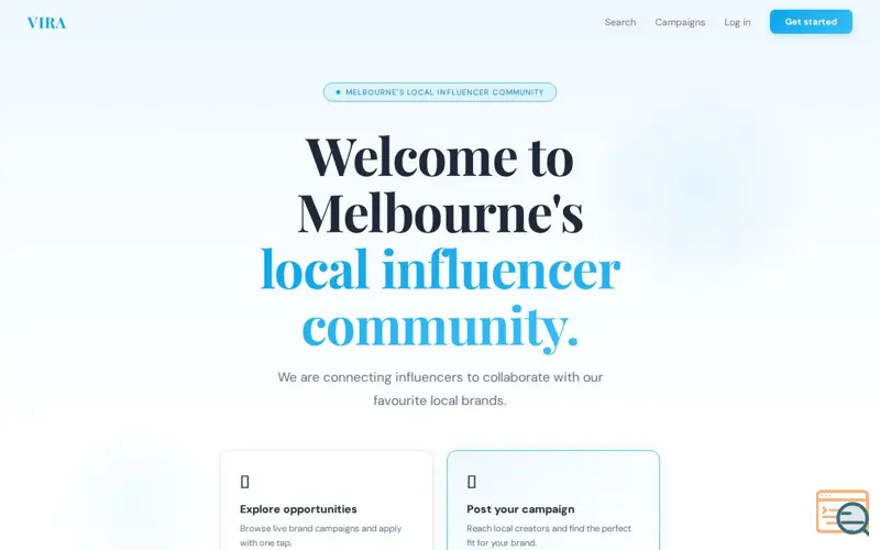 Screenshot of VIRA — Find influencers who actually fit