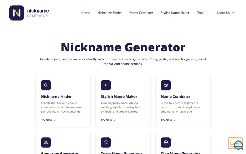 Screenshot of Nickname Generator With Stylish Symbols | Create Unique Name For Games & Social Profiles | Write, Copy, Paste