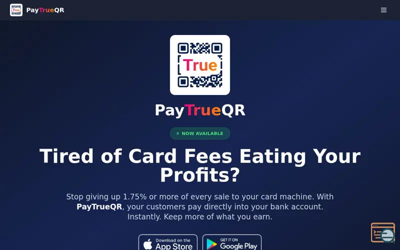 Screenshot of PayTrueQR