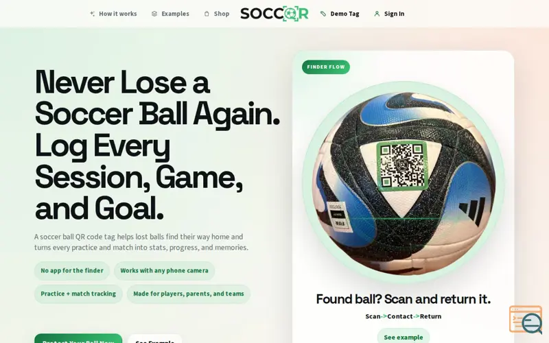 Screenshot of SoccQR