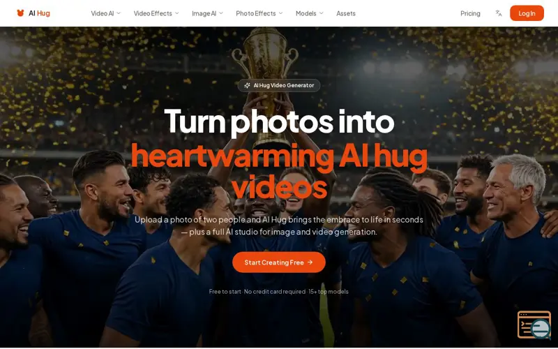 Screenshot of AI Hug