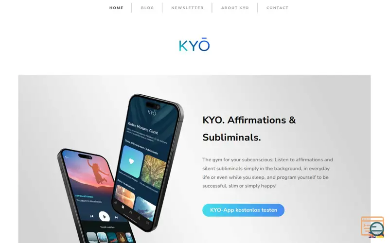 Screenshot of KYO. Affirmations & Subliminals.