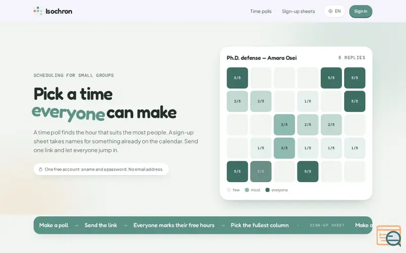 Screenshot of Isochron