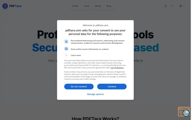 Screenshot of 83+ Pro PDF tools in your browser. 100% 