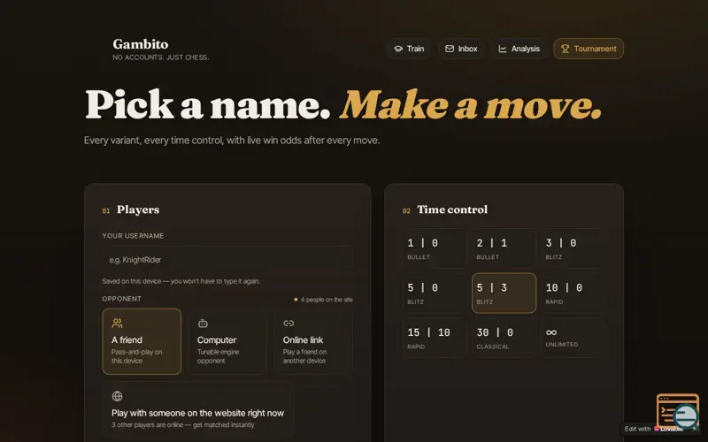 Screenshot of Gambito