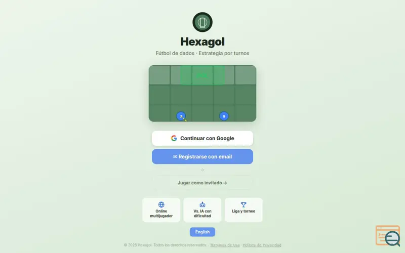 Screenshot of Hexagol, a launch using Fastly