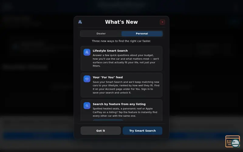 Screenshot of ViewMyMotor