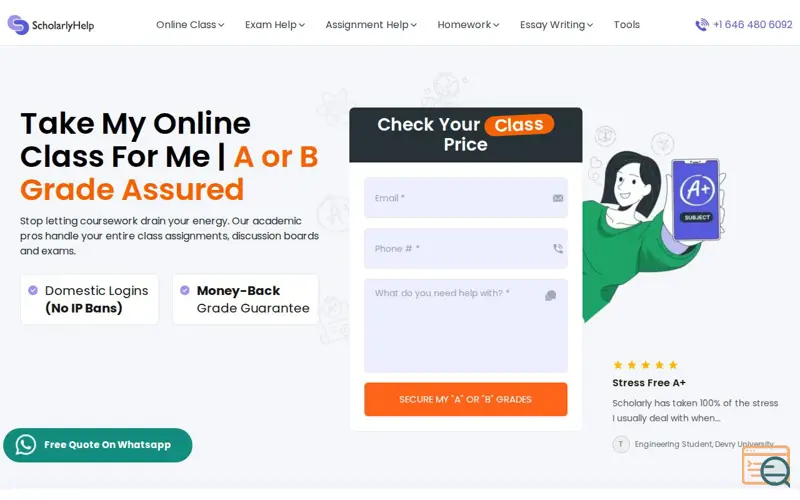 Screenshot of Help With Full Online Courses