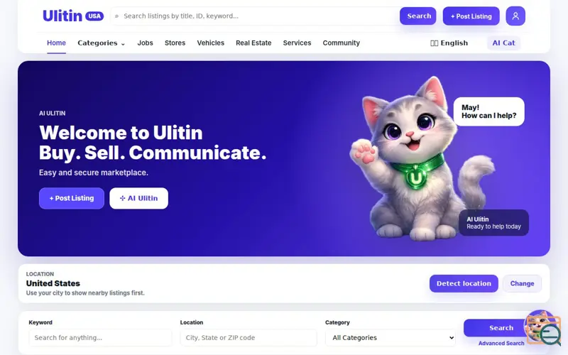 Screenshot of Ulitin — Local Classifieds Marketplace in the USA