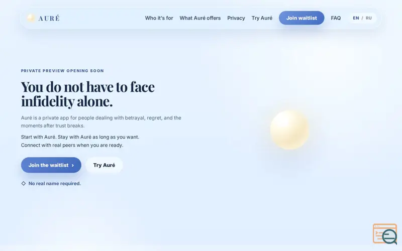 Screenshot of Auré