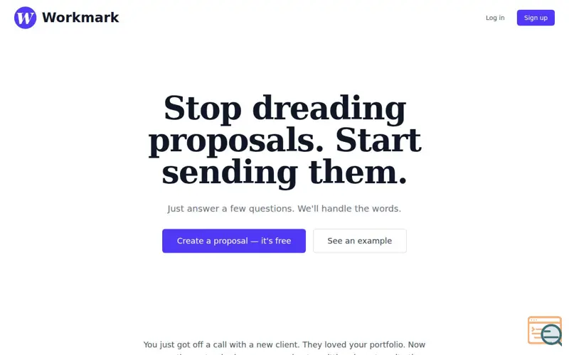 Screenshot of Workmark, a launch using Inleed