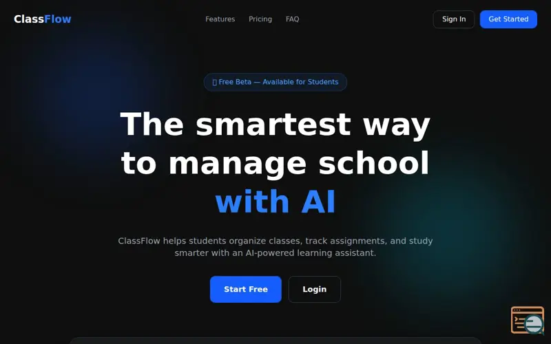 Screenshot of ClassFlow