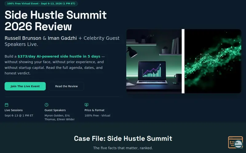 Screenshot of Side Hustle Summit Russell & Iman Gadzhi