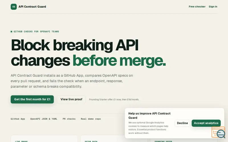 Screenshot of API Contract Guard
