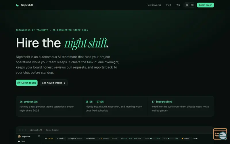 Screenshot of Nightshift