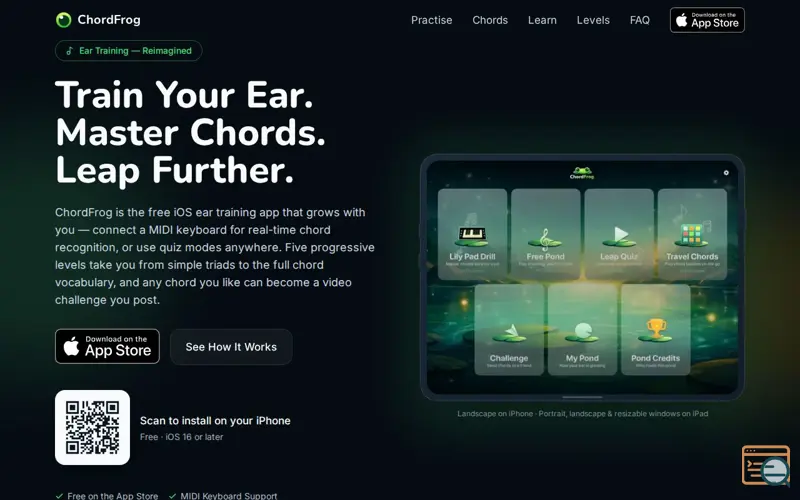 Screenshot of ChordFrog