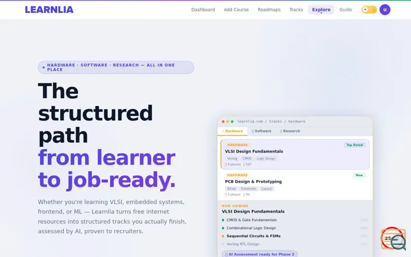 Screenshot of Learnlia
